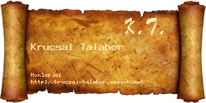 Krucsai Talabor névjegykártya